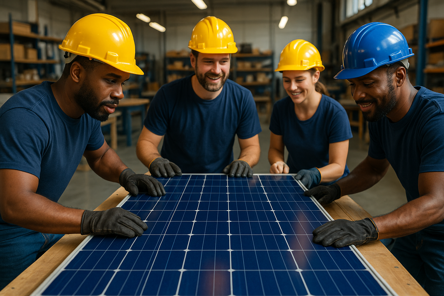 SolarWizards installation crew working on solar panels